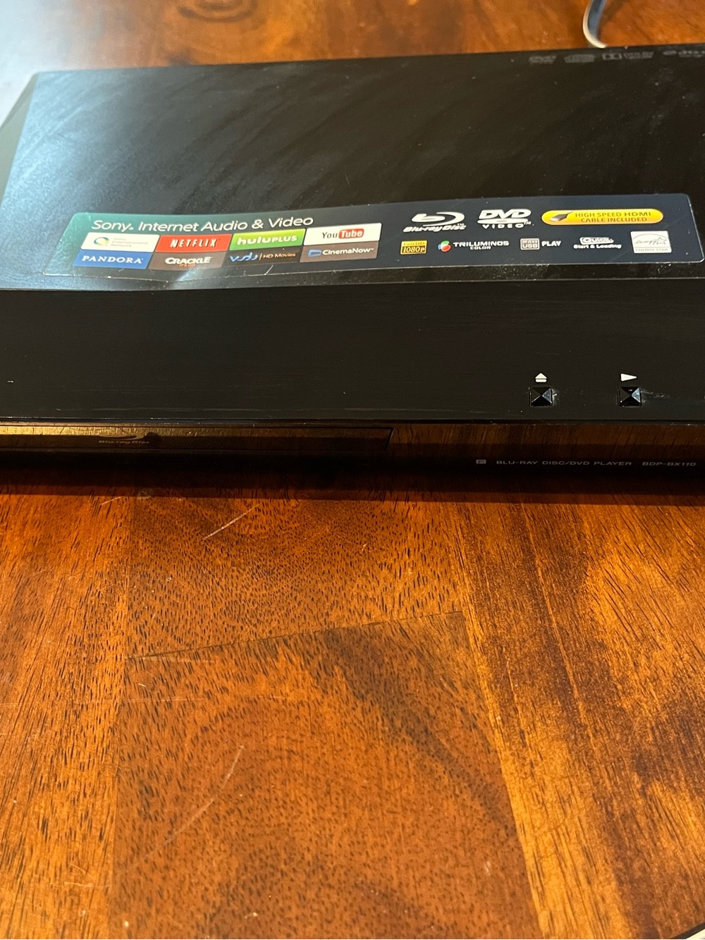 Sony Blu-ray/DVD Player in Black with Internet Audio & Video Badge